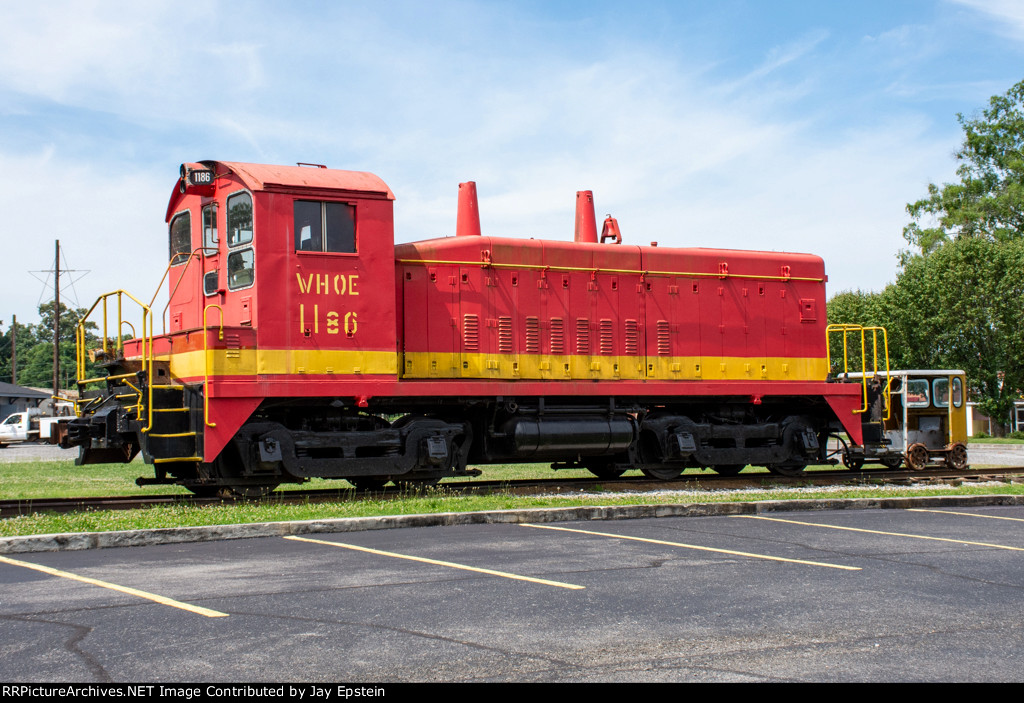 WHOE 1186 is on display outside the Bridgeport Depot 